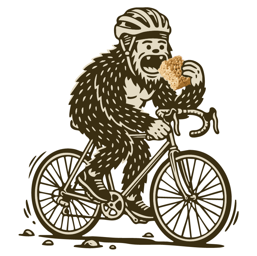 BonkSquatch biker with a bonk bar sticker