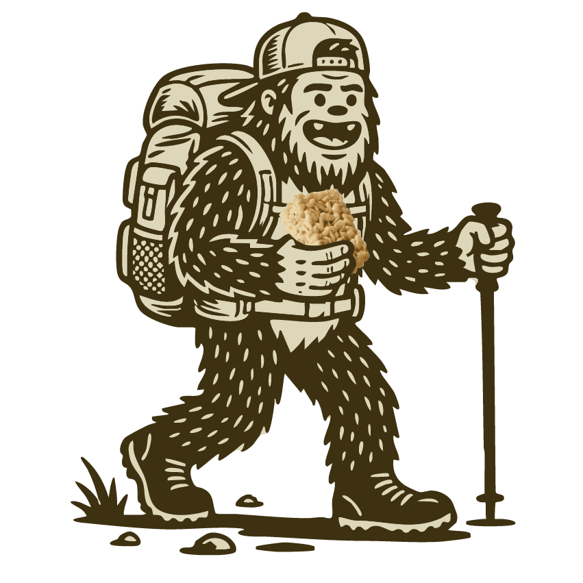 BonkSquatch hiker with a bonk bar sticker